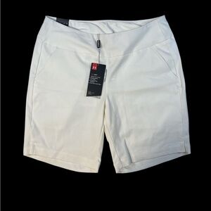 Under Armour Women’s Golf Shorts Large NWT White HeatGear UPF 30 9” Athletic